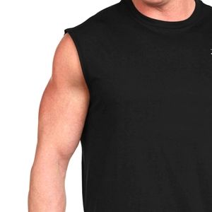 Men's 4XL Black Sleeveless Tee Shirt